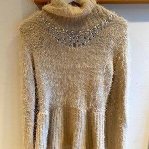 cream/ light yellow peplum knit top